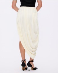 Revibe - Repaired Minima Esenciales Rue Jersey Asym Gathered Midi Skirt - AU 8