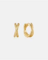 Ania Haie - Ania Haie Gold Entwined Dual Huggie Hoop Earrings