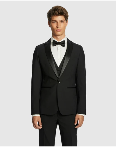 yd. - Seville Slim Tuxedo Wool Blend Suit Jacket