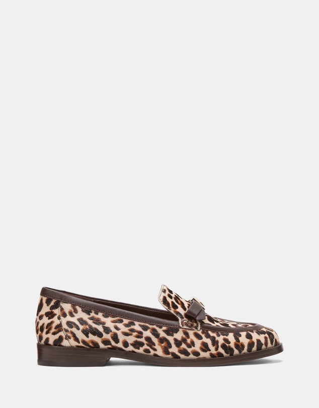 Kate Spade - Deco Bow Downtown Leopard Haircalf Loafers