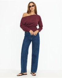 Dazie - Chill Vibes Off Shoulder Jumper