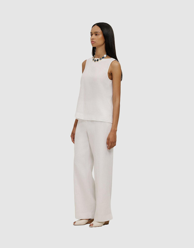 Trenery - Linen Boatneck Tank