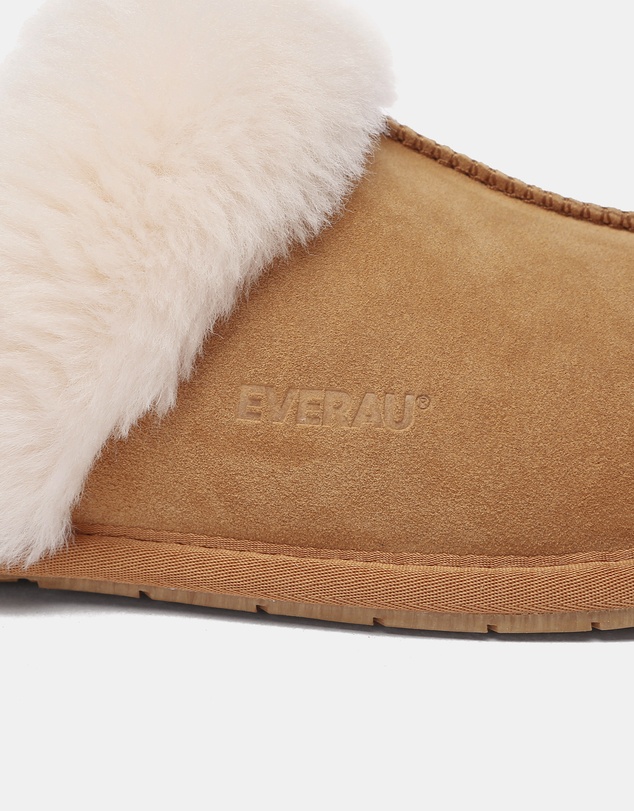 EVERAU - EverAU Ugg Rosa Slipper Suede Cow Suede Upper House Shoes