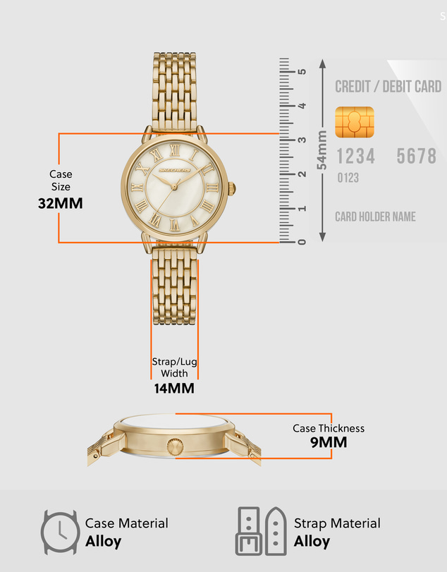 Skechers - Roman Dress Set Gold Tone Analogue Watch