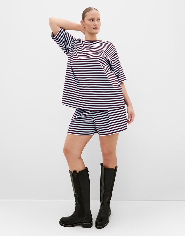 City Chic - Claire Stripe Oversized Tee