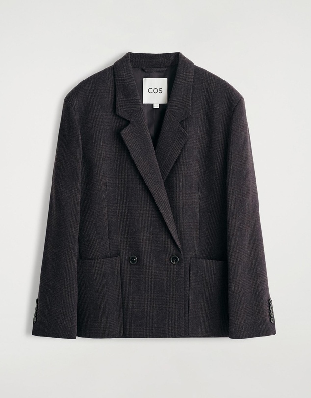 COS - Checked Double-Breasted Blazer