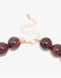 Lovisa - Gold Dark Red Marble Beaded Necklace