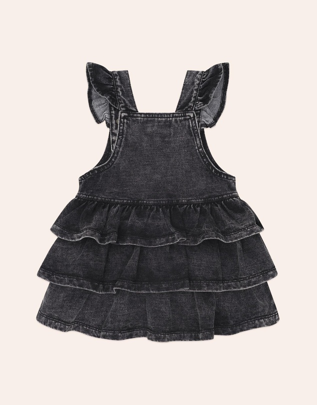 Huxbaby - Knit Denim Frill Pinafore - Babies-Kids