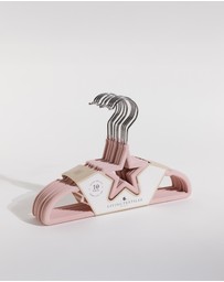 Living Textiles - 10pk Baby Coat Hangers - Stars/Pink