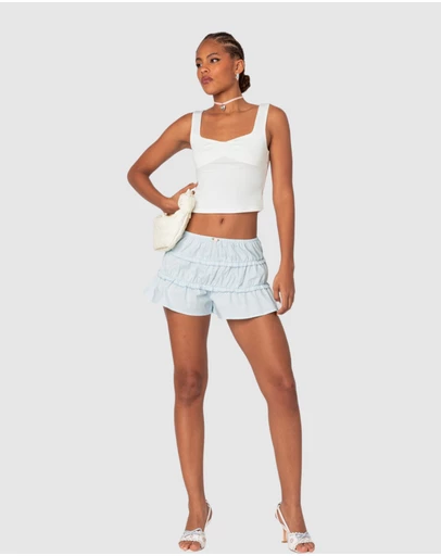 EDIKTED - Kalila Tiered Ruffle Shorts