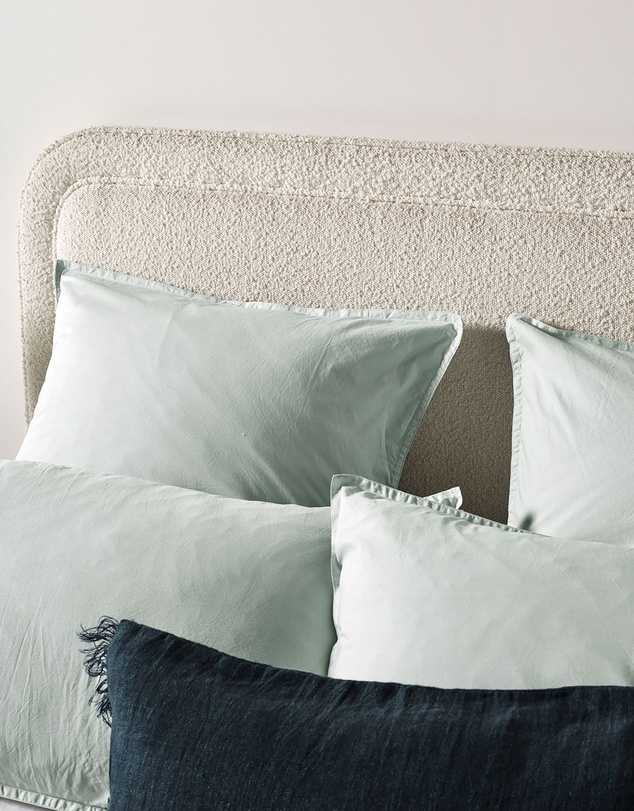 Aura Home - Evie Stonewash Organic Cotton Quilt Cover in Mist