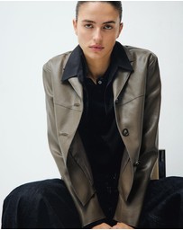 M.N.G - Faux-Leather Jacket With Pockets