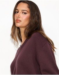 Dazie - Zara V-Neck Cotton Knit Jumper