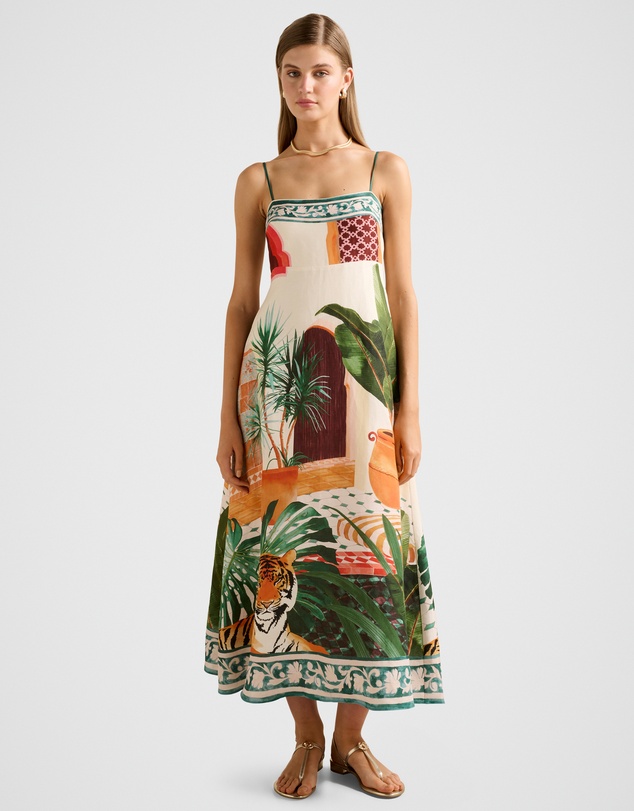 Forever New - Bianca Printed Linen Midi Dress