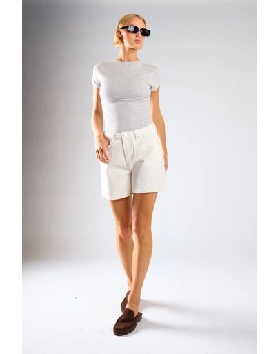 Glamorous - Mid Waist Loose Fit Denim Shorts