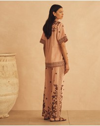 AUR OCEA - Embroidered Straight Leg Pant