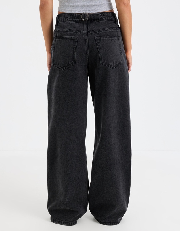 Calli - Cara Cinch Waist Mid Rise Relaxed Jeans