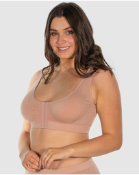 B Free Intimate Apparel - Bamboo Padded Front Closure Wire Free Bra (B-C-D-DD) Cup
