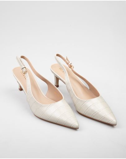 Beige Croc Pu