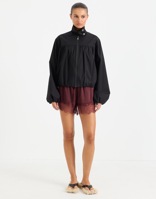 Calli - Lucy Satin Lace Hem Shorts