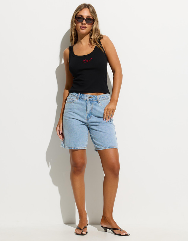 Dazie - El Paso Mid Thigh Denim Shorts
