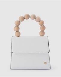 Olga Berg - Caylee Wood Bead Handle Bag