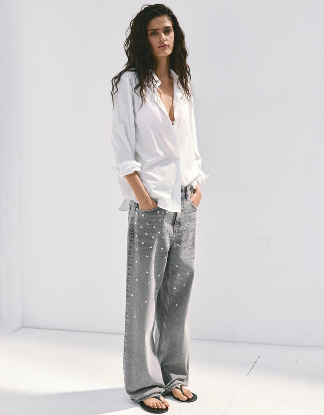 M.N.G - Regular-Waist Studded Jeans