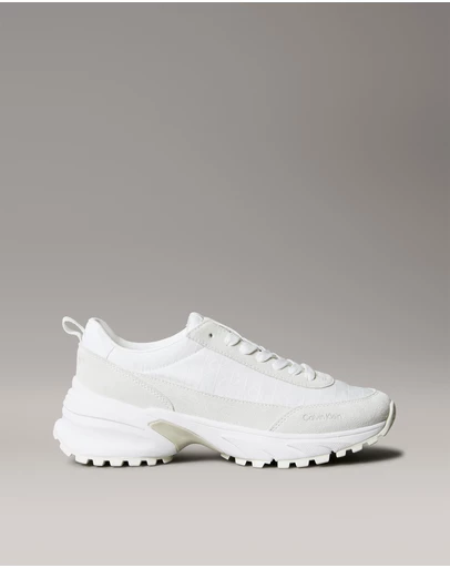 Calvin Klein - Suede and Emblem Logo Nylon Trainers