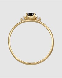 Elli Jewelry - Ring Zirconia Heart 925 Sterling Silver Gold-Plated