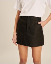 AERE - Joni Tailored Linen Mini Skirt