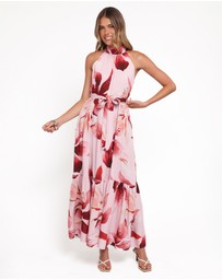 Petal & Pup - Monae Halterneck Maxi Dress - Blush Lily
