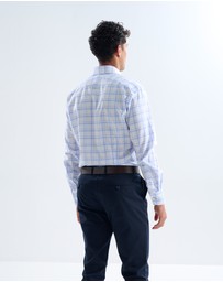 3 Wise Men - 3 Wise Men Library Blue Check Shirt