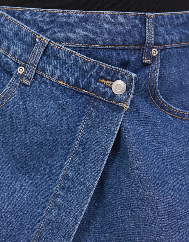 Calli - Wrap Denim Mini Skirt