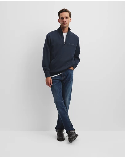 Country Road - Australian Cotton Modern Logo Half Zip Sweat