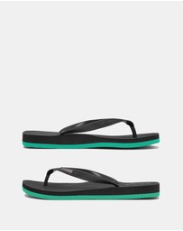 Boomerangz Footwear - Men's Black/Teal Thongs with arch support and 2 x interchangeable straps