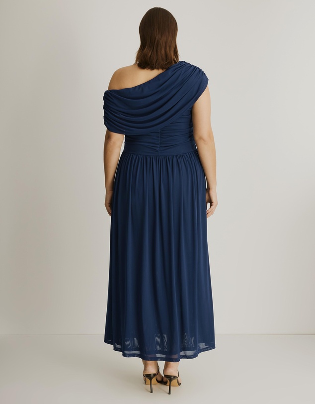 Atmos&Here Curvy - Winnie Off Shoulder Mesh Maxi Dress