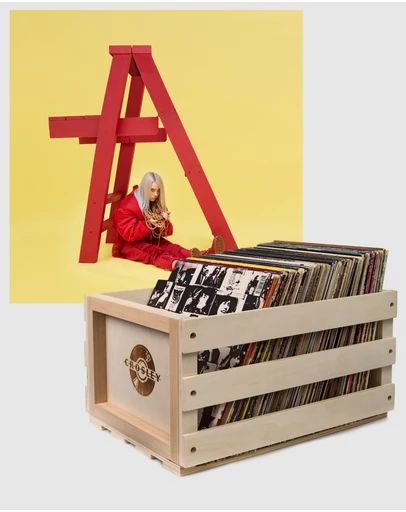 Universal Music - Crosley Record Storage Crate & Billie Eilish - Don'T Smile At Me - Vinyl Album Bundle