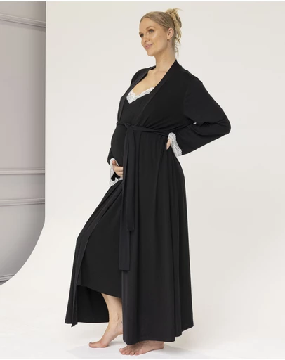 Angel Maternity - Cora Maternity Maxi Lace Robe