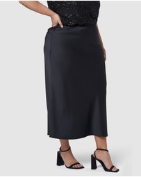 Pink Dusk by Curve Project - The Ivy Satin Skirt
