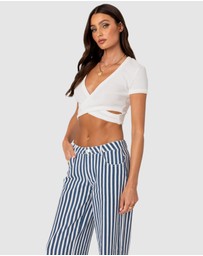 EDIKTED - Dez Crisscross Waffle Top
