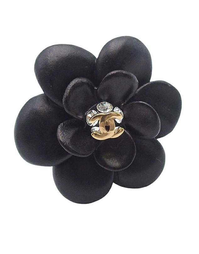 Pre-Loved by Azura Reborn - Pre-Loved CC Resin Rhinestone Camellia Clip On Earrings