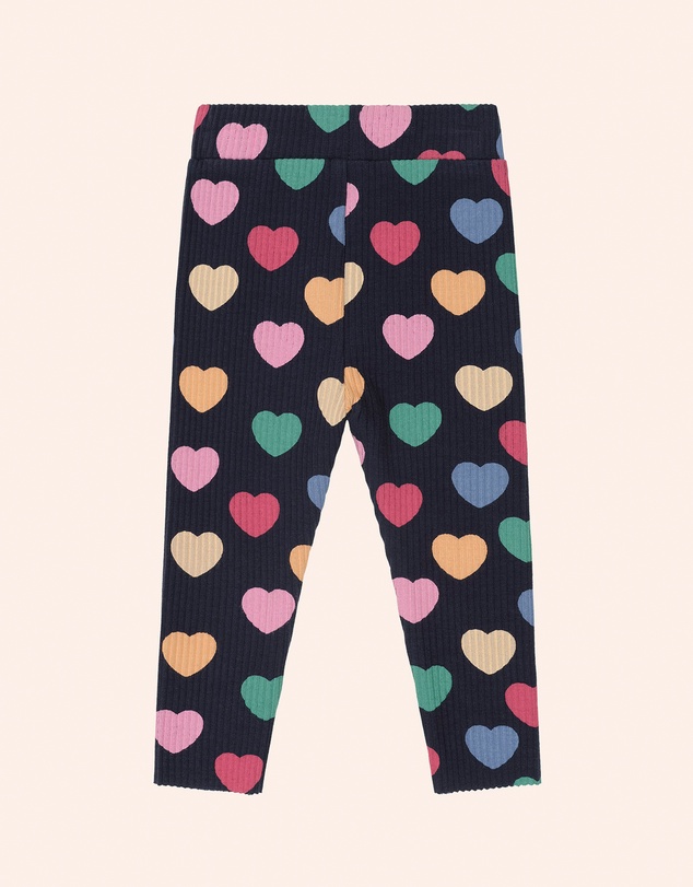 Huxbaby - Multi Hearts Rib Leggings - Babies-Kids