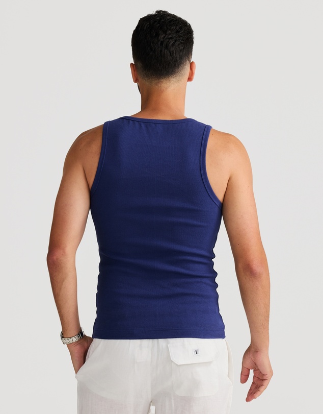 Vacay Swimwear - Rib Singlet Navy