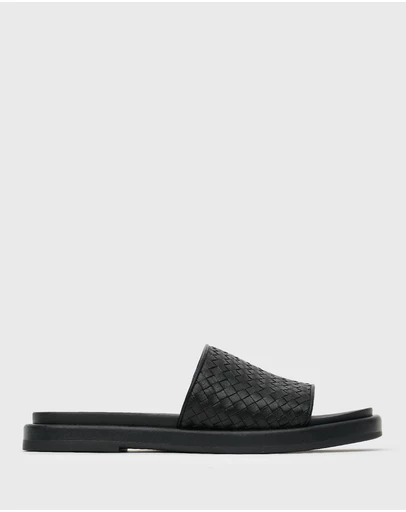 Betts - Bobbie Leather Woven Slides