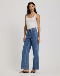 Atmos&Here - Mabel High Rise Wide Leg Jeans
