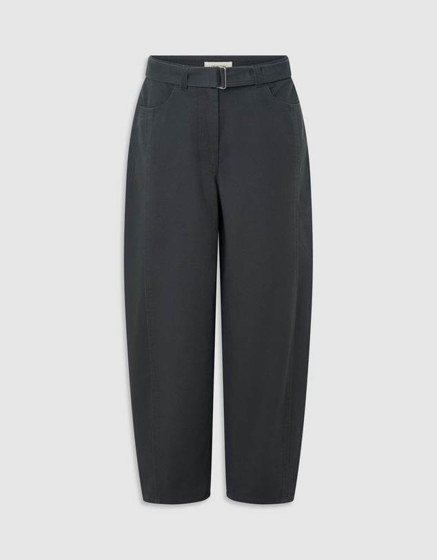 Oroton - Washed Twill Barrel Leg Pants