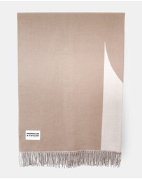 Morgan & Taylor - Abstract Artist Throw Blanket in Beige