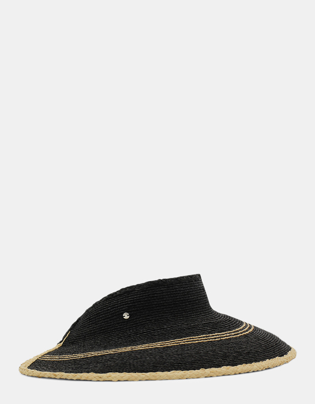 Morgan & Taylor - Eva Braided Raffia Visor in Black