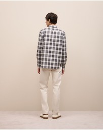Trenery - Ombre Check Shirt in Charcoal