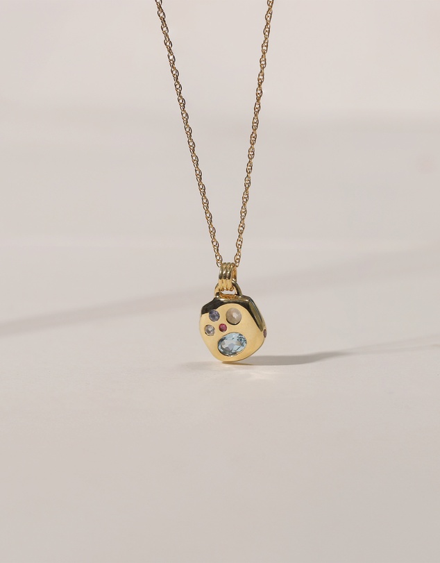 Elli Jewelry - Necklace Gemstone Pendant 925 Sterling Silver Gold-Plated